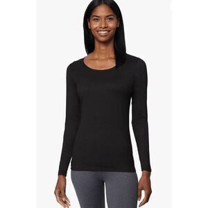 32* Cozy Heat Extra Warm NEW size L black long sleeve scoop neck baselayer women